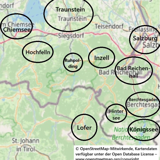 Übersichtskarte Regionen