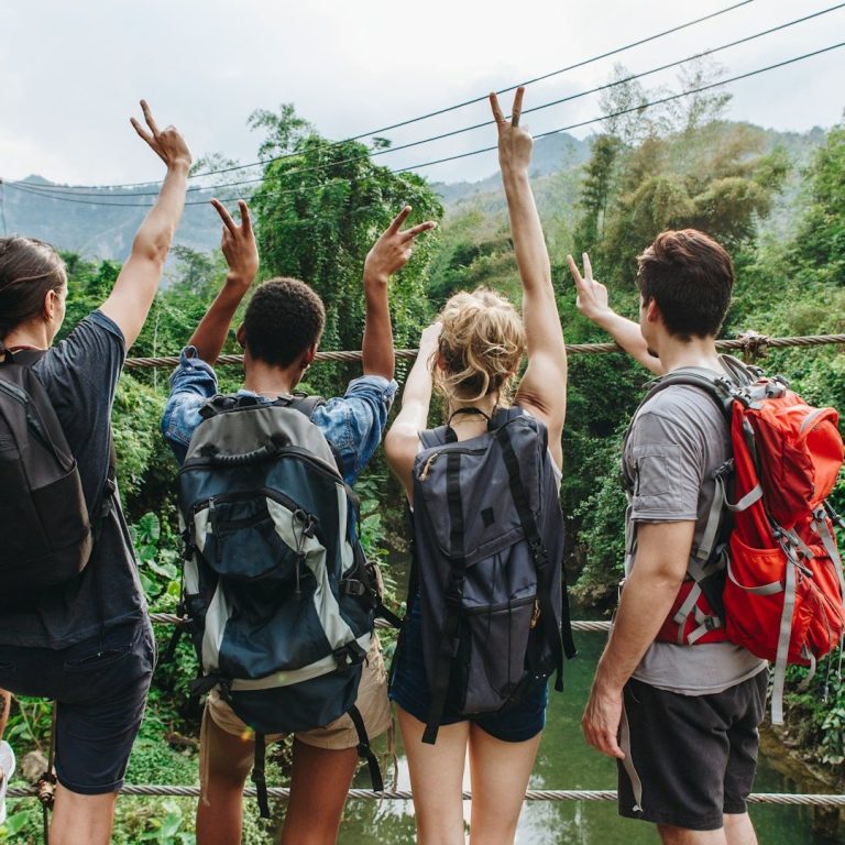 Wanderer Kleine Gruppe beim Wandern